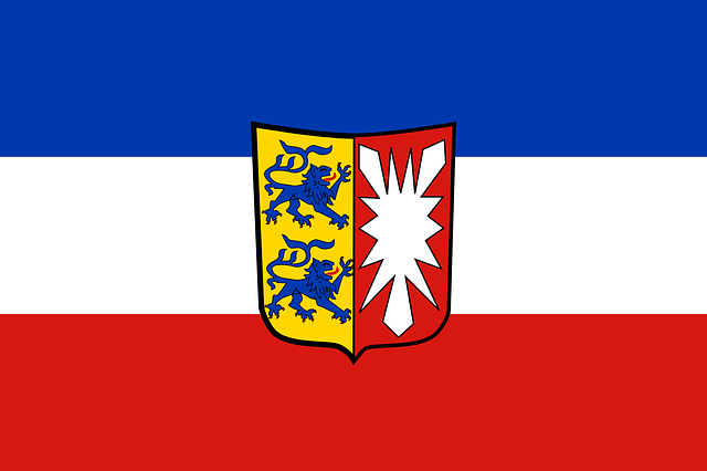 Flagge mit Wappen von Schleswig-Holstein